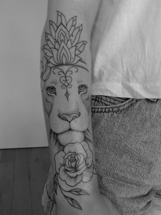 Lion with Rose
